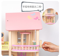 Faire semblant de jeu de rôle bricolage jouet éducatif grands enfants en bois maison de poupée Villa avec accessoires chambre de poupée meubles maison de poupée rêve