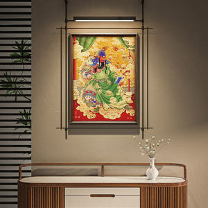 Panneau en laiton de lecture nocturne Guan Yu, design original dans un cadre à mortaise et tenon, logo personnalisé, art mural, directement de l'usine - Product Image 3