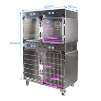 Cage vétérinaire d'oxygène de vétérinaire de cages d'acier inoxydable d'unité de soins intensifs d'icu d'équipement médical d'hôpital pour la clinique de vétérinaire de chat de chien