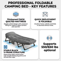 Cama Individual Reclinable para Playa, Sofá Cama Plegable Multifuncional, Cama Plegable para Parque con Cojín