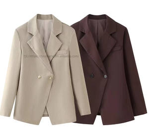 <b>Explosive</b> V Collar High Waist Slim Solid <b>Color</b> 2 Button Women's Suit Fashion - Product Image 1