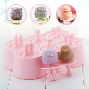 Ensemble de moules à sucettes glacées en silicone de qualité alimentaire, sans BPA, réutilisables, avec des formes d'animaux mignons pour les friandises glacées DIY pour enfants - Product Image 2