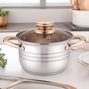 Olla para Sopa de Doble Fondo, Juego de Utensilios de Cocina de Acero Inoxidable Grueso con Ollas Planas, Exportación Transfronteriza, Comercio Exterior - Product Image 1