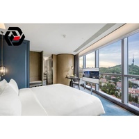 Meuble de chambre à coucher en bois massif sur mesure avec vue panoramique du sol au plafond, qualité supérieure 5 étoiles, fourni directement par le fabricant pour appartement