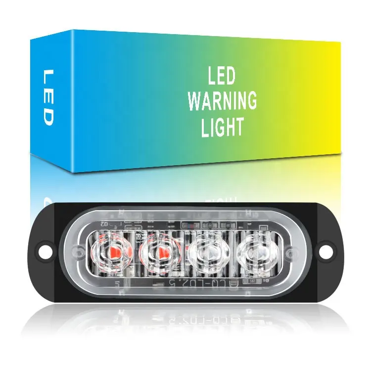 Hot sale auto truck motorcycle 12-24v side 4 LED burst flashing lamp 12w car warning light led strobe light