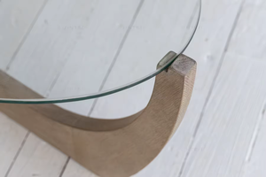 <span class=keywords><strong>Tavolino</strong></span> in vetro temperato in legno di quercia stile fattoria per casa ville alberghi sale <span class=keywords><strong>sala</strong></span> da pranzo mobili soggiorno - Product Image 4