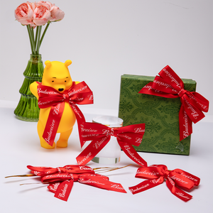 โบว์ริบบิ้นผูกสำเร็จรูป ผลิตโดยตรงจากโรงงาน สำหรับห่อช็อกโกแลต ทำจากริบบิ้นซาตินโพลีเอสเตอร์หน้าเดียว พร้อมเชือกผูกแบบบิด สำหรับกล่อง - Product Image 3