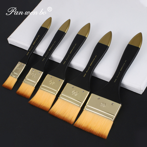 Panwenbo-Pinceau d'artiste à manche en bois, 5 tailles, en nylon, adapté à l'huile, à l'acrylique et à l'<span class=keywords><strong>aquarelle</strong></span> - Product Image 3