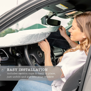 Custom Bubble Foldable Front Windshield <b>Car</b> <b>Sun</b> Shades with Custom Printing PE Material Temperature Lowering Function - Product Image 3