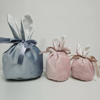 Décorations de Pâques, sacs en velours en forme de lapin, 18 cm, paniers à cordon, design oreilles de lapin, modèle Topyoumei SYM-F-TED-L, couleurs personnalisables