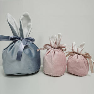 Decoraciones de Pascua, Bolsas de Conejito de Terciopelo de 18 cm, Cestas con Cordón, Diseño de Orejas de Conejo, Modelo Topyoumei SYM-F-<span class=keywords><strong>TED</strong></span>-L, Colores Personalizables - Product Image 4