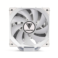 Refroidisseur de processeur XINMAI blanc RGB 120 mm à roulement fluide avec dissipateur thermique en cuivre et aluminium, fonctionnement silencieux 15-35 dBA