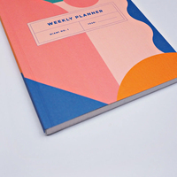 Agenda hebdomadaire personnalisé A5 broché sans date Journal 52 semaines de demande d'impression livre couverture souple pages en spirale lâchement liées en boîte