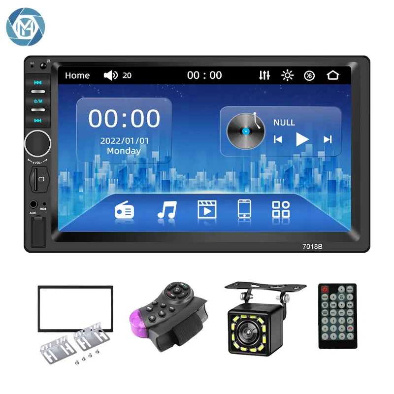 Universale 7 pollici Touch Screen 2 Din lettore DVD per auto lettore multimediale BT autoradio lettore MP5 7018B