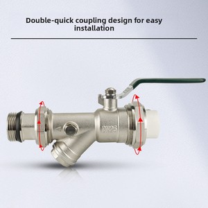Válvula de cierre de latón engrosado con filtro en Y y conexión roscada para colector de caldera de sistema de calefacción PPR25/32 - Product Image 4