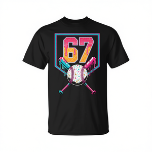Camiseta para hombre con diseño de béisbol, helado y jugador número 67, para el 67º cumpleaños - Product Image 2