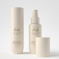 Nouvelle conception de flacon pulvérisateur de voyage en plastique mignon de 100 ml à fond rond pour cosmétiques, lotion corporelle, brume capillaire et corporelle avec bouchon