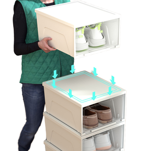 Qingye Zhimu Modern Style PP Plastic Flip-Type <strong>Shoe</strong> Cabinet Storage Box Space-Saving Transparent <strong>Shoe</strong> <strong>Rack</strong> for Large <strong>Small</strong> Sizes - Product Image 1