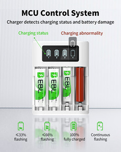 ก้อนแบตเตอรี่แบบชาร์จไฟได้ ebl 1.2V 2800mAh 1100mAh AA AAA AAA มีช่องเสียบที่ชาร์จแบตเตอรี่มือถือแบบสมาร์ท NiMH AA 4ช่อง - Product Image 6