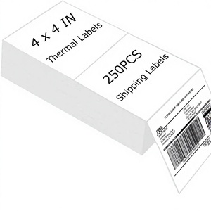 Etiquetas de Envío de Papel Térmico de Uso Industrial de <span class=keywords><strong>4</strong></span> x <span class=keywords><strong>4</strong></span> Pulgadas, Adhesivo Fuerte, Pegatinas Cuadradas (250 Unidades/Paquete), Compatibles con la Mayoría de las Impresoras Térmicas - Product Image 1