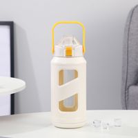 Gobelet en plastique de grande capacité de 1200 ml en matériau PC avec couvercle, pour une utilisation sportive et en plein air, design classique
