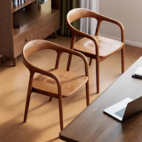Chaise de salle à manger en bois, chaise de café décontractée, fauteuil simple, chaise de bureau, chaise de bureau Pusun en PU, vente en gros, mobilier nordique solide, mobilier moderne pour la maison