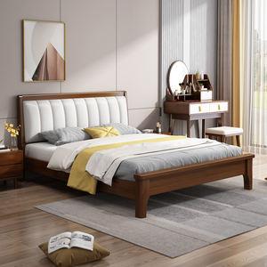 Cajones de <span class=keywords><strong>cama</strong></span> King <span class=keywords><strong>doble</strong></span> de madera maciza modernos, almacenamiento ligero, muebles de dormitorio de tamaño completo de lujo, <span class=keywords><strong>precio</strong></span> directo de fábrica al por mayor - Product Image 1