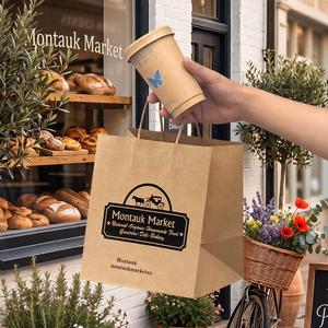 Bolsas de Papel Kraft Desechables, Reciclables, Biodegradables y Ecológicas Personalizadas con Asas Retorcidas para Tostadas, Donas, Bagels y Pan - Product Image 5
