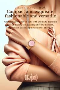 ساعة نسائية عصرية من الماس Od8 ، شاشة عرض ذكية ، جهاز تحديد ضغط الأكسجين في الدم ، جهاز تعقب صحي بضغط الأكسجين في الدم - Product Image 6