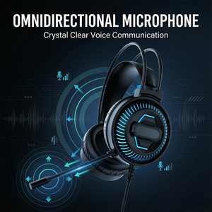 หูฟังเกมมิ่งแบบมีสาย USB รุ่น PJT-DEP2448 สำหรับคอมพิวเตอร์ พร้อมไมโครโฟน ไฟ RGB เสียงคุณภาพสูง HIFI ขายส่ง - Product Image 3