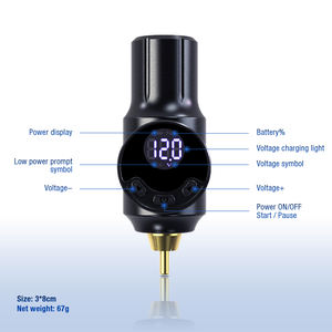 ホットセール プロ仕様 タトゥー用品 デジタル ワイヤレス タトゥーマシンキット ワイヤレス電源+カートリッジニードル付き - Product Image 3