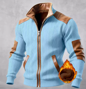 Veste décontractée à fermeture éclair en velours texturé, nouvelle collection automne-hiver pour hommes, style européen et américain, couleurs assorties - Product Image 6