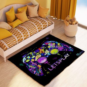 <span class=keywords><strong>Tapis</strong></span> de jeu Cool Carpet for Boy's Gamer Bedroom Decor Soft & Non Slip Large Machine Washable Black Game Controller - Product Image 6