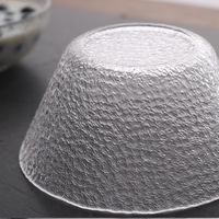 Bol à dessert en verre à mailles martelées, multi-tailles, en gros, pas cher, bol à salade, vaisselle de cuisine, bols en verre givré