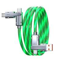 Cable USB-C de Carga Rápida HXT 4 en 1 con LED RGB de 100W, Conductor de Cobre Puro y Revestimiento de PVC, Ideal para Regalos Promocionales al por Mayor