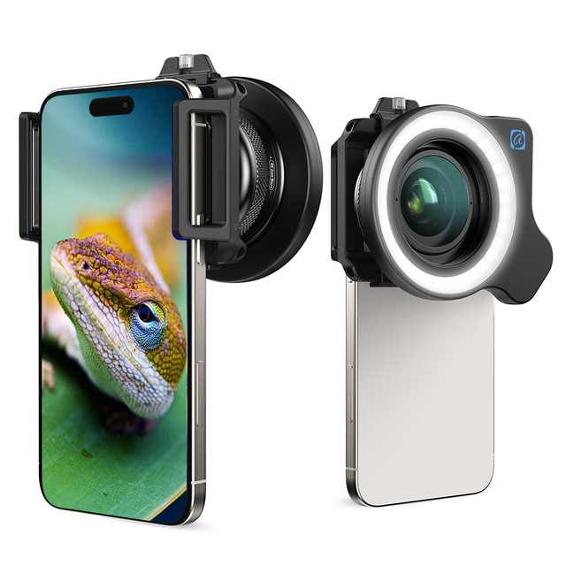 APEXEL Zoom Macro HD Photography Lens Kit 10-20X Zoom Macro Lens with Fill Light Macro Lens Kits for Smartphones