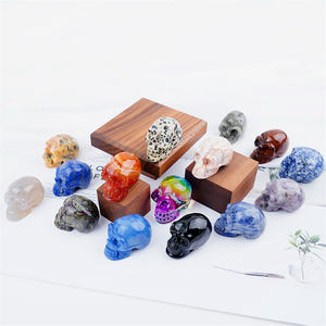 Оптовая продажа, кристаллы, лечебные камни, смешанный материал, вырезанные вручную синие черепа из авантюрина, Хрустальные черепа для декора - Product Image 2