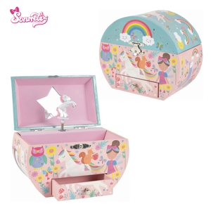 Scatola Portagioie Musicale Unicorno Magico con Figura Rotante, Musica a Corda e Specchio, Regalo di Compleanno per Bambini - Product Image 1