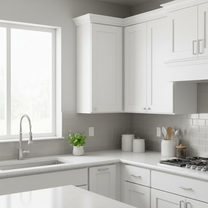 Mobile da cucina Sunique Sydney White Shaker 15x36x12 pollici, 1 anta, 2 ripiani, moderno, in MDF - Product Image 3