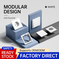 Prise de courant Schuko double pôle norme UE, interrupteur d'éclairage, modèle B2 10A 250VAC, cadre modulaire PC durable, fabrication OEM CNBW pour usage domestique