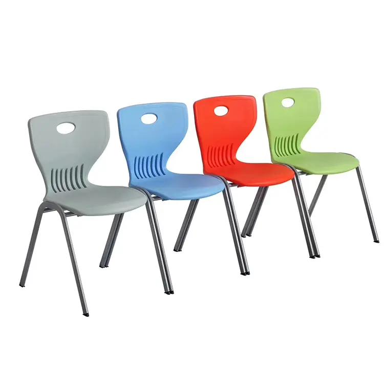 Stackable प्लास्टिक सीट और वापस सस्ते कीमत कॉलेज कक्षा फर्नीचर विश्वविद्यालय छात्र अध्ययन स्कूल कुर्सी बिक्री के लिए