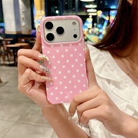 Coque de téléphone en TPU+PC antichoc à motif de pois rétro simple et tendance pour iPhone 17 16 15 14 13 12 11 Pro Max, style Ins