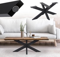 Nouveautés - Pieds de table en fer noir pour tables à manger, tables basses, consoles - Design moderne pour cuisine et extérieur