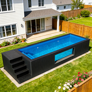 Piscina inteligente de fibra de vidrio con bomba, contenedor multifuncional para hogar/resort, herramientas para estanques de natación, piscina elevada. - Product Image 5