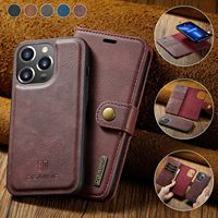 Étui de téléphone en cuir PU de luxe avec porte-cartes et protection pour 18 Pro 17/16/15/14 Pro Max