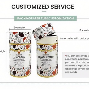 Tube en papier kraft biodégradable et écologique pour sel, sucre, assaisonnements et épices de qualité alimentaire, fabriqué à partir de matériaux recyclés - Product Image 6