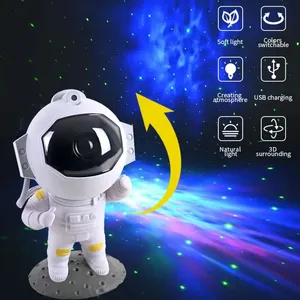 Yeni astronot Galaxy yıldızlı projektör lambası LED gece lambası yıldız gökyüzü gece lambası yatak odası ev dekorasyon