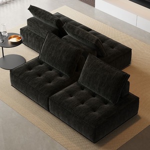 Sofá Individual Cuadrado Verde Aguacate, Combinación Aleatoria, Esponja Comprimida al Vacío, Tela de Terciopelo, Modular, Seccional, para Apartamento - Product Image 3