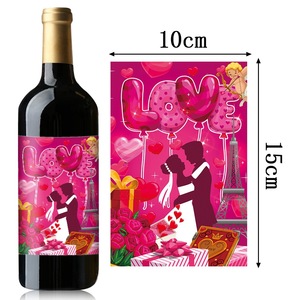 <span class=keywords><strong>Étiquettes</strong></span> de bouteille de vin en forme de cœur, cadeaux de la Saint-Valentin, ensemble d'autocollants romantiques avec des messages d'amour pour une surprise de mariage, décoration d'anniversaire - Product Image 5