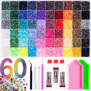 Offre Spéciale – Kit DIY de Strass pour Ongles Bling Bling avec 24/40/60 Grilles de Cristaux en Résine à Dos Plat Couleurs AB/Candy de 3mm - Product Image 1